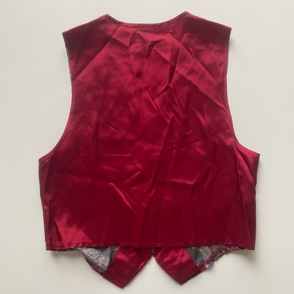 Vintage Ninon De Lenclos Red Retro Colorful Lightweight Artsy Vest Women’s Large - Picture 3 of 6